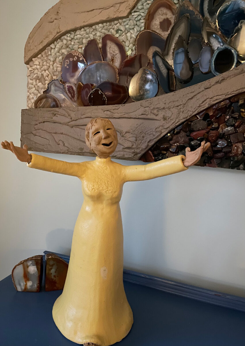 joyful statue in Lisa's dining room