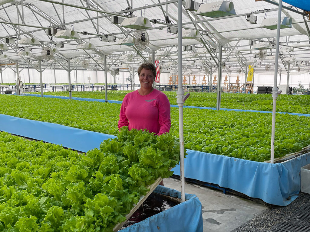Katie Wood showcases a bounty of lettuce